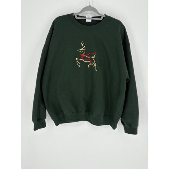 Embroidered Reindeer Sweatshirt for the Holidays or every day! 2XL - Picture 1 of 5